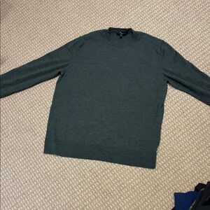 Theory Men's Dark Green Crewneck Sweater